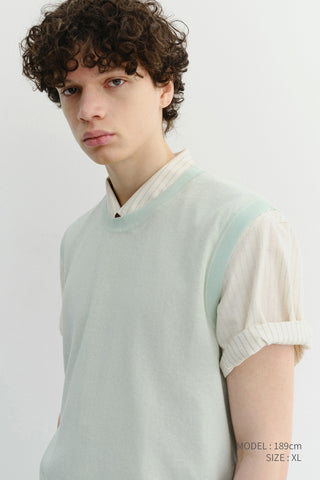UNISEX SHEER LAYERING KNIT VEST MINT