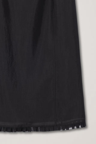 H-LINE LACED MIDI SKIRT BLACK