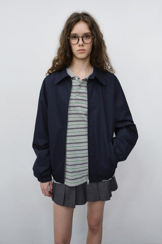 UNISEX COLLARED BLOUSON JACKET NAVY