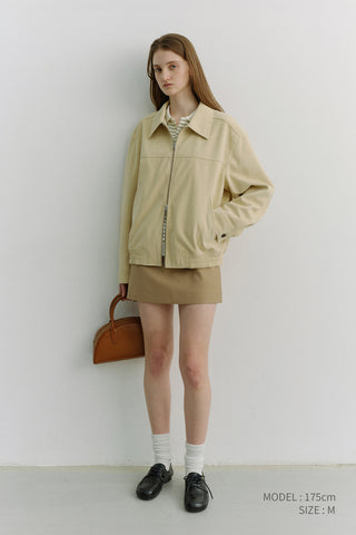 UNISEX ALTER-SUEDE COLLARED BLOUSON CREAM
