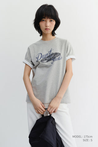 UNISEX VINYL T-SHIRT MELANGE GREY