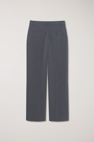 STRAIGHT SLACKS MELANGE GREY STRIPE