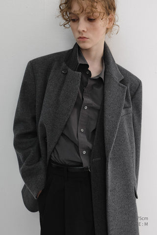 UNISEX LAYERED CASHMERE BLAZER CHARCOAL GREY