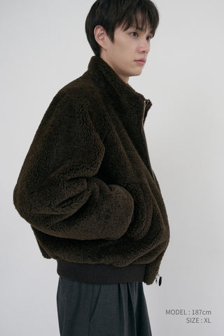 UNISEX BOA FLEECE BLOUSON DARK BROWN