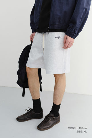 UNISEX LOGO SWEAT SHORTS LIGHT MELANGE GREY