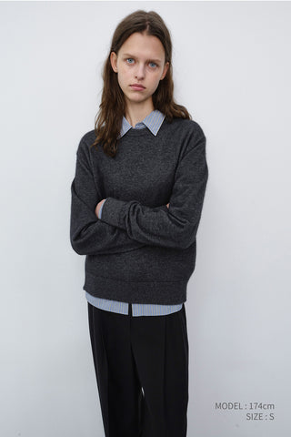 UNISEX ESSENTIAL CREWNECK SWEATER CHARCOAL GREY