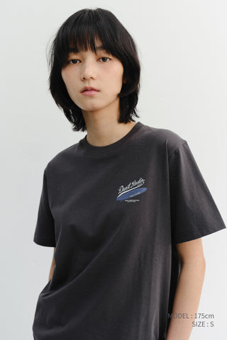UNISEX SUMMER HOLIDAY SURF BOARD T-SHIRT CHARCOAL GREY