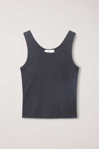 ESSENTIAL SLEEVELESS TOP CHARCOAL GREY