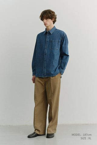 UNISEX OVERSIZED DENIM SHIRT CLASSIC BLUE