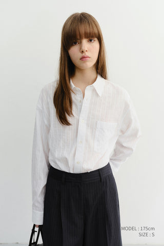 UNISEX CLASSIC OVERSHIRT WHITE STRIPE