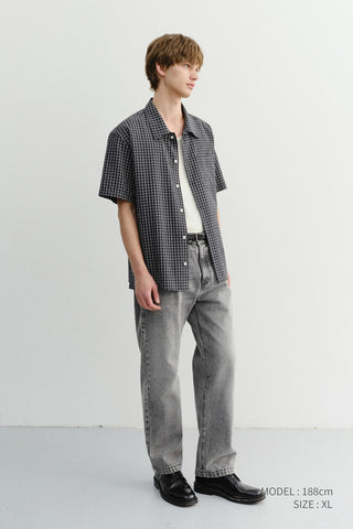 UNISEX CHECKED PAJAMA SHIRT BLACK CHECK
