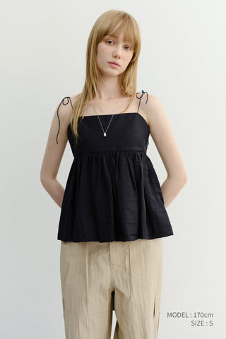 FLARED BUSTIER BLOUSE NAVY