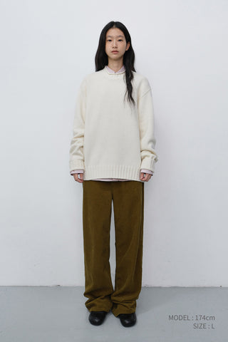 UNISEX CHUNKY ROLL NECK SWEATER IVORY