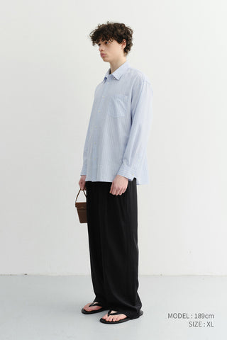 UNISEX CLASSIC STRIPED BD OVERSHIRT BLUE