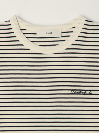 ESSENTIAL STRIPE LOGO T-SHIRT CREAM NAVY STRIPE