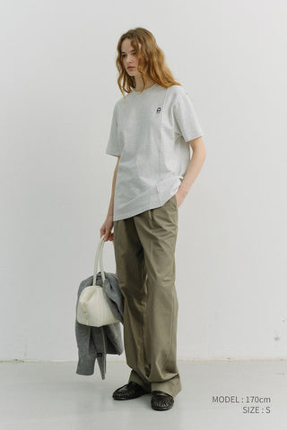 UNISEX LOGO CREASE T-SHIRT LIGHT MELANGE GREY