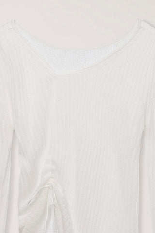 2-WAY SHIRRING KNIT TOP IVORY