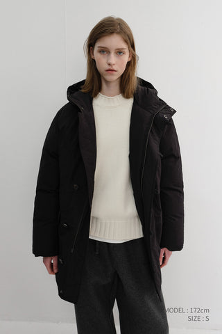 UNISEX GOOSE DOWN PARKA JACKET BLACK