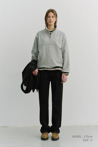 UNISEX RELAXED HALF ZIP-UP SWEATSHIRT MELANGE GREY