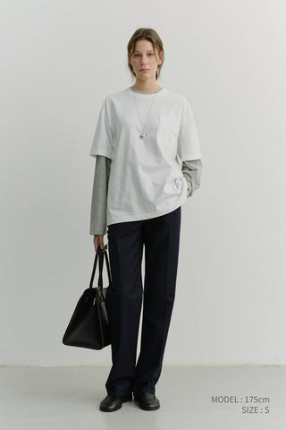 STRAIGHT SLACKS NAVY