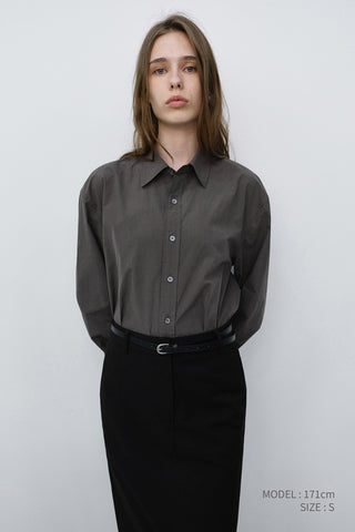 UNISEX REFINED COTTON SHIRT MUSHROOM
