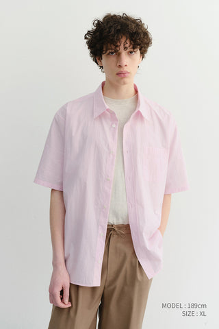 UNISEX OVERSIZED HALF SLEEVE SHIRT SOFT PINK