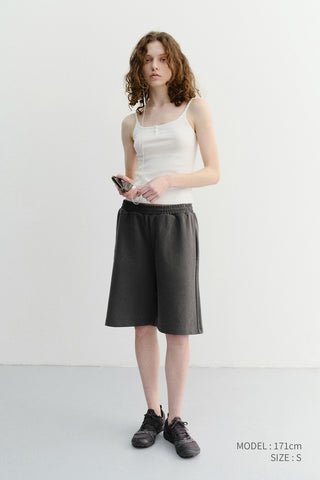 UNISEX PIGMENT RELAXED BEACH SHORTS CHARCOAL GREY