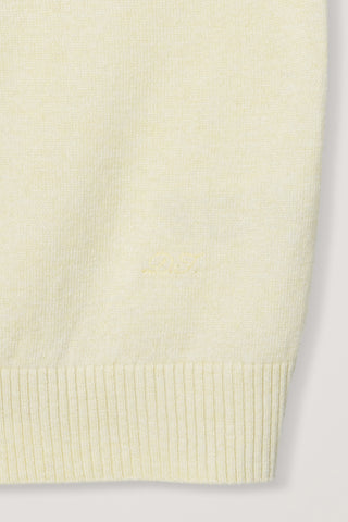 ESSENTIAL CREWNECK KNIT CARDIGAN LEMON