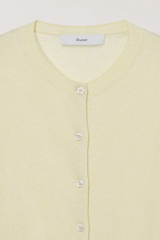 ESSENTIAL CREWNECK KNIT CARDIGAN LEMON