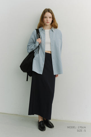 UNISEX OVERSIZED BD CHECKED SHIRT SOFT BLUE CHECK
