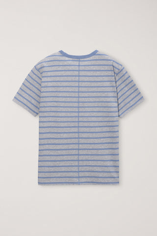 UNISEX STRIPED T-SHIRT MELANGE GREY BLUE