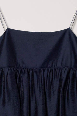 FLARED BUSTIER BLOUSE NAVY