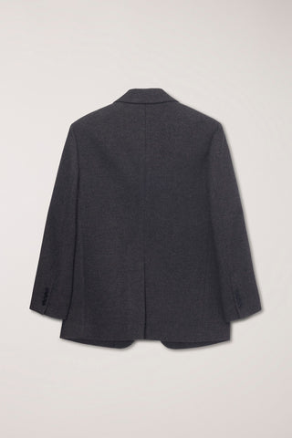 UNISEX CLASSIC 2 BUTTON WOOL BLAZER CHARCOAL BROWN