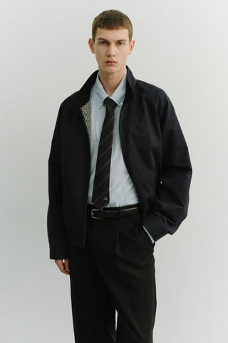 STRIPED TIE CHARCOAL GREY