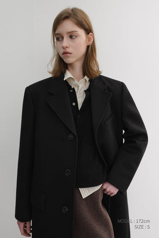 UNISEX HAIRY COLLARED SWEATER BLACK