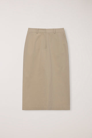 H-LINE COTTON LONG SKIRT BEIGE