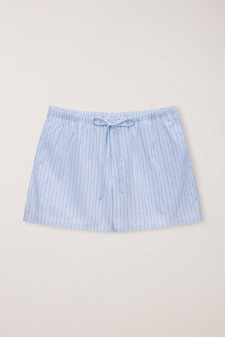 PAJAMA MINI SHORTS SOFT BLUE STRIPE