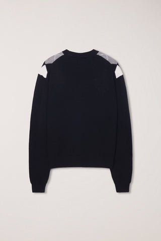 UNISEX ARGYLE CREWNECK SWEATER BLACK
