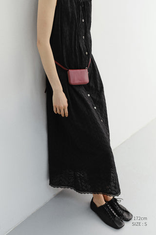 NEEDLEWORK BABYDOLL DRESS BLACK