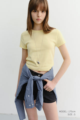 CROPPED SLIM TOP LEMON