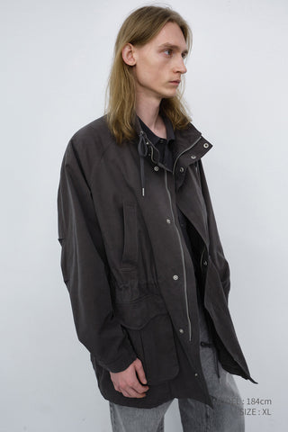 UNISEX MODERN FIELD JACKET WASHED CHARCOAL GREY