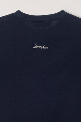 UNISEX DRAWING PUPPY T-SHIRT FRENCH NAVY