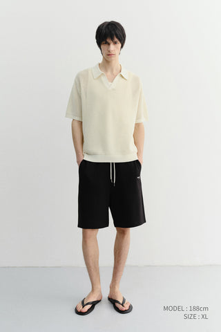 UNISEX LOGO SWEAT SHORTS BLACK