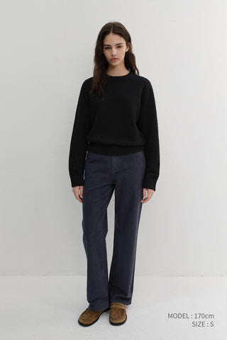 BRUSHED STRAIGHT JEANS NAVY
