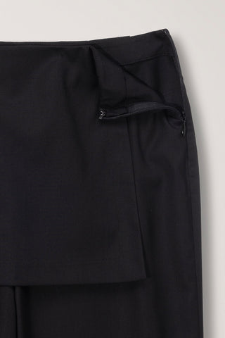 SKIRT LAYERED SLIM PANTS BLACK