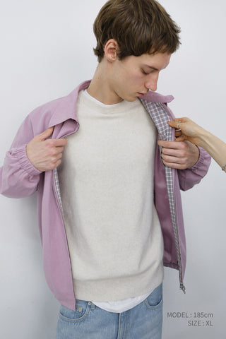 UNISEX COLLARED BLOUSON JACKET LAVENDER PINK