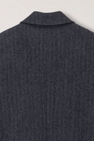 UNISEX BOXY TAILORED COAT GREY HERRINGBONE