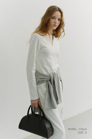 UNISEX HENLEY-NECK T-SHIRT OFF WHITE