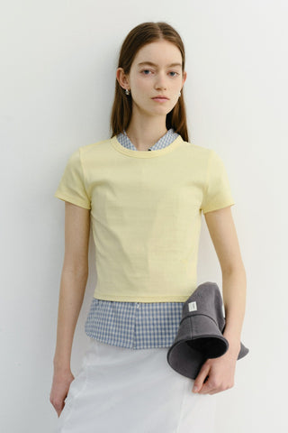 CROPPED SLIM TOP LEMON