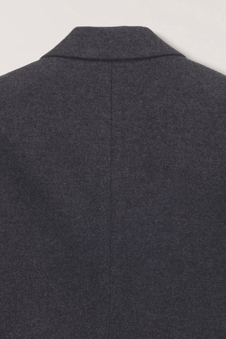 UNISEX CLASSIC 2 BUTTON WOOL BLAZER CHARCOAL BROWN